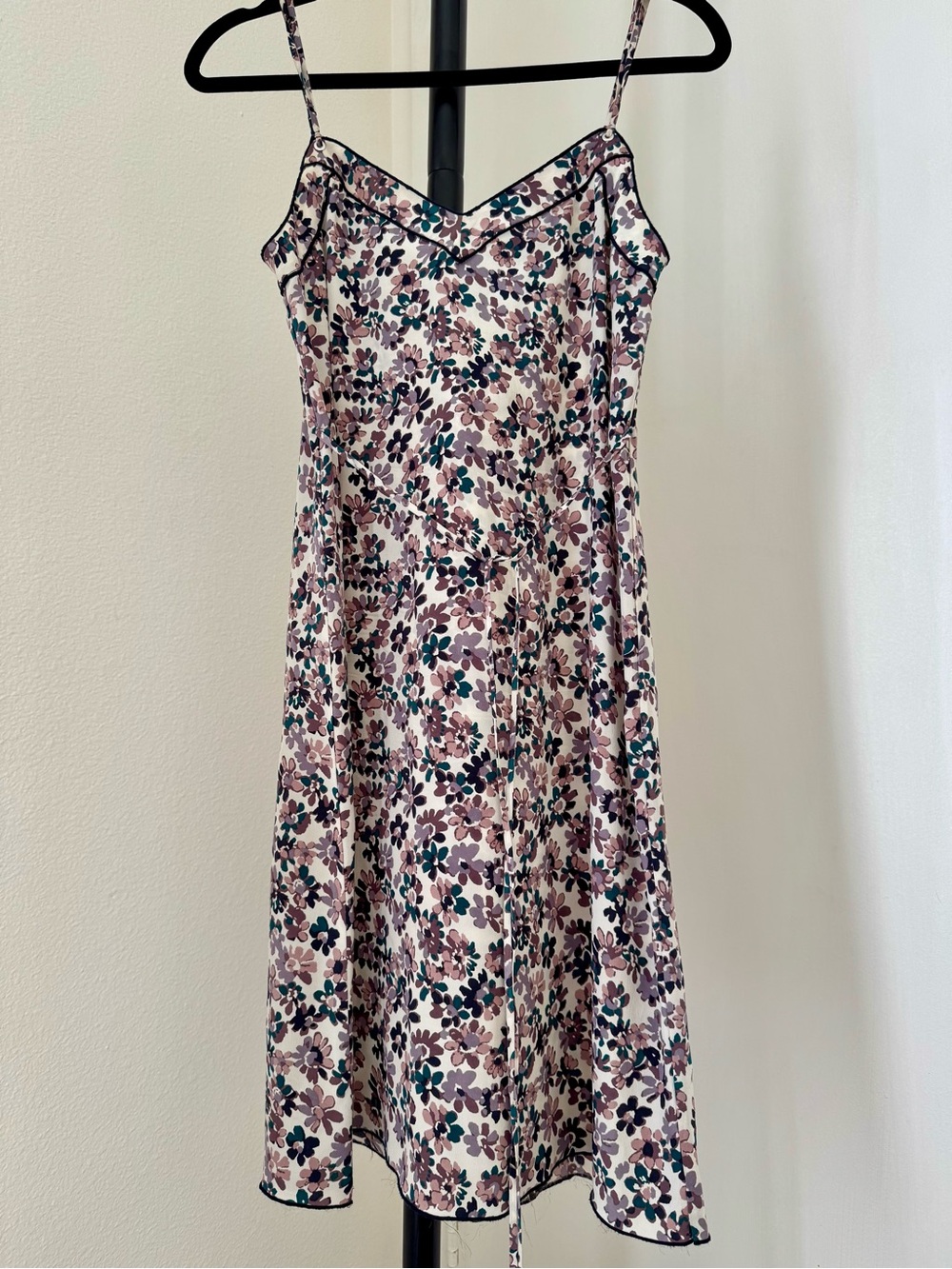 rag & bone Floral Slip Dress Plum Mauve with Teal Accents 0